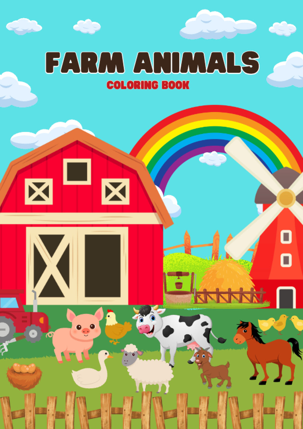 Farm Animals - Coloring Book